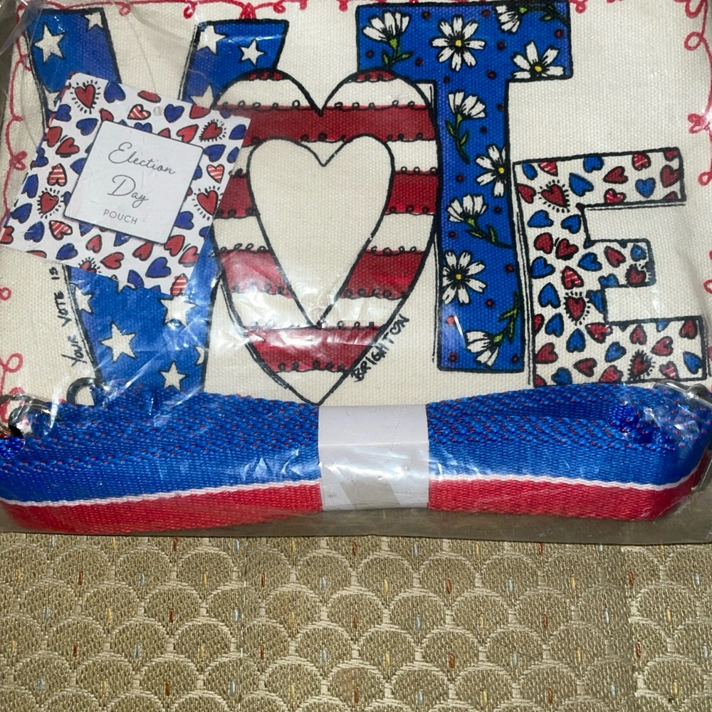 Brighton 2024  Vote Canvas Crossbody new in bag.